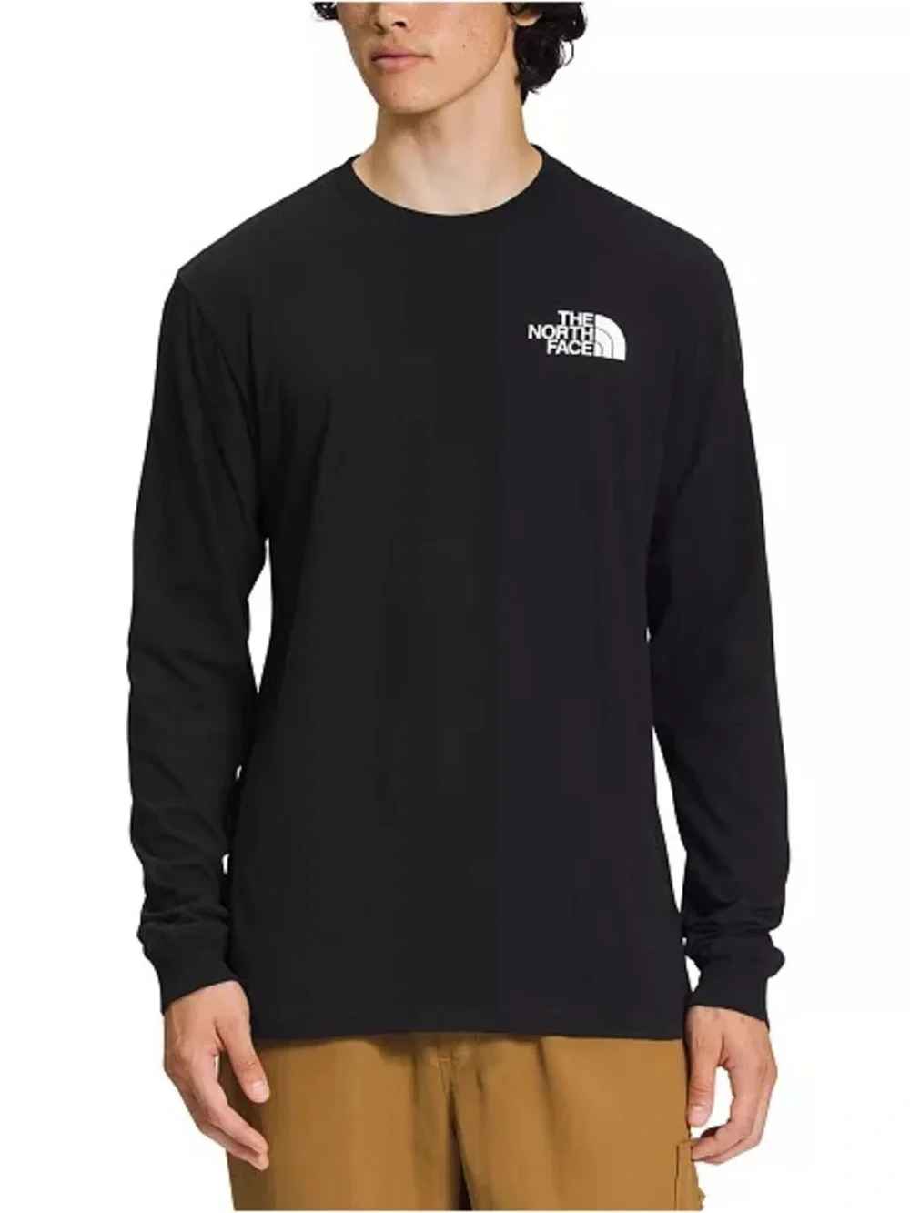 The North Face Black Logo Sleeve Graphic Long Sleeve Cotton Shirt M Activewear